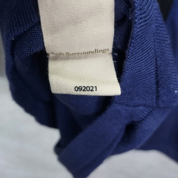 Soft Surroundings Trieste Sweater Small Long Sleeve Tunic Back Snap Accent Navy - Picture 7 of 12